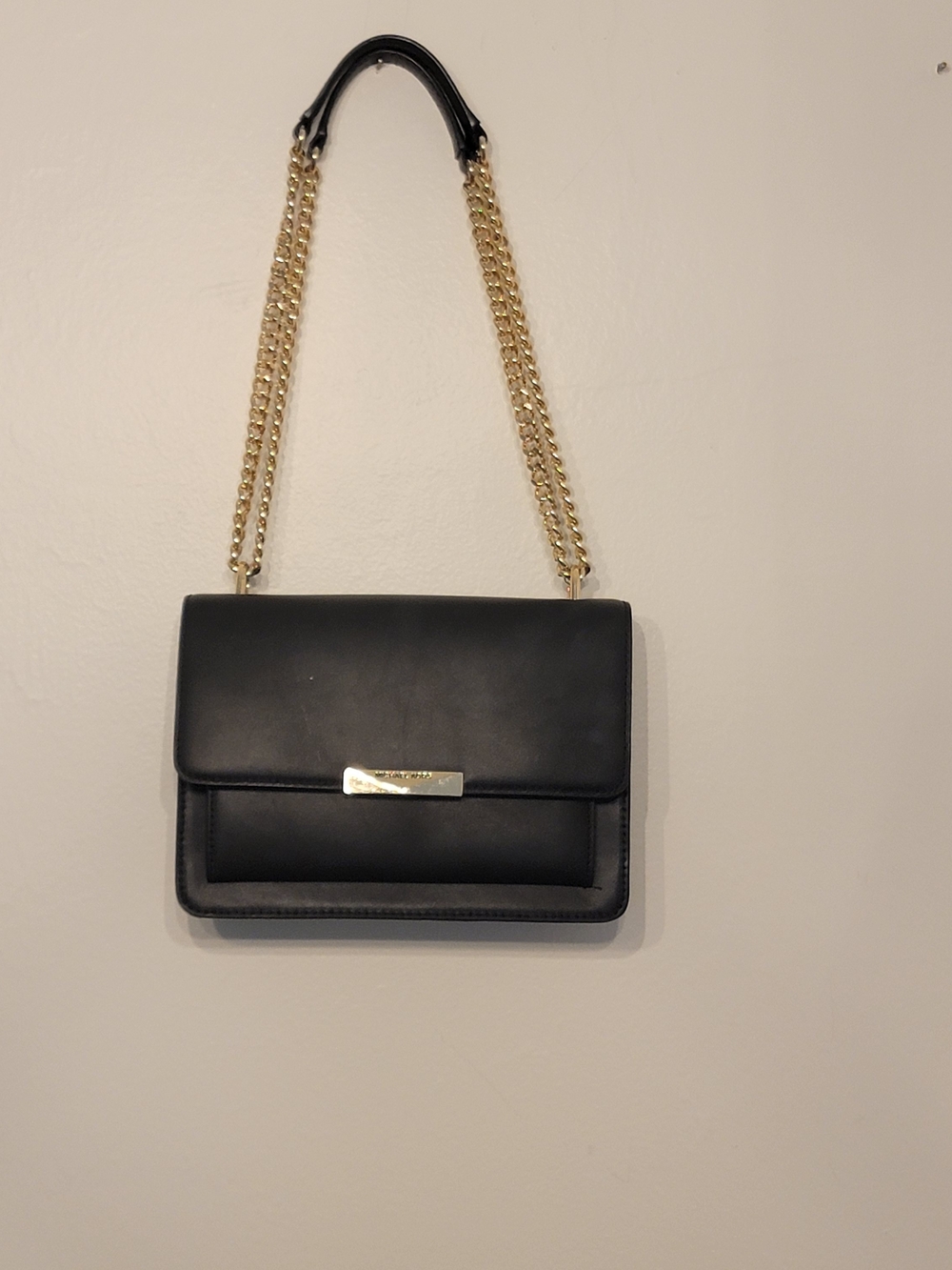 Michael Kors Black Leather Chain-Handle Shoulder Bag